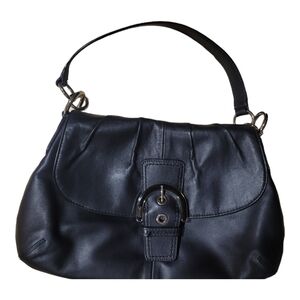 Y2K Coach Handbag Flap Leather Purse Black D1173-F17217 Vintage